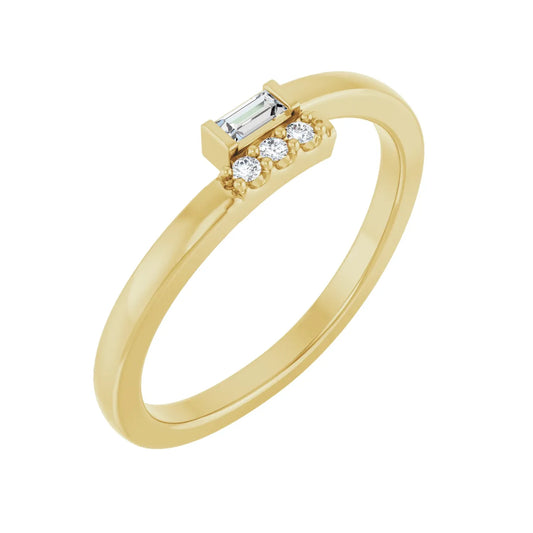 14K Yellow .07 CTW Natural Diamond Stackable Ring