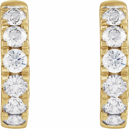 14K 1 7/8 CTW Lab-Grown Diamond Hinged 19.45 mm Hoop Earrings