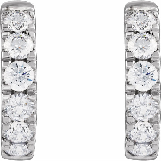 14K 1 7/8 CTW Lab-Grown Diamond Hinged 19.45 mm Hoop Earrings