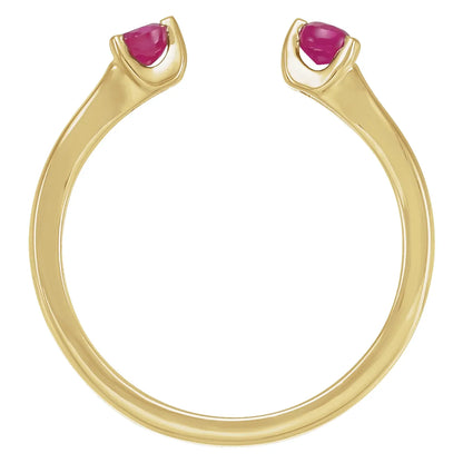14K Natural Ruby Negative Space Ring