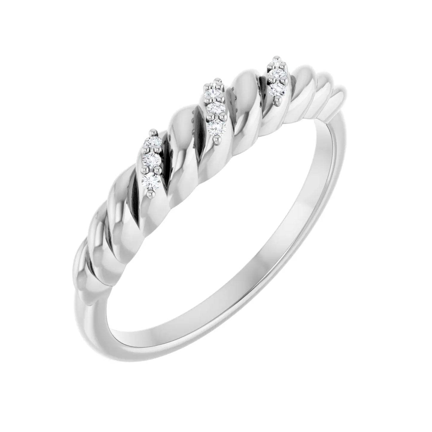 14K .04 CTW Natural Diamond Dome Ring