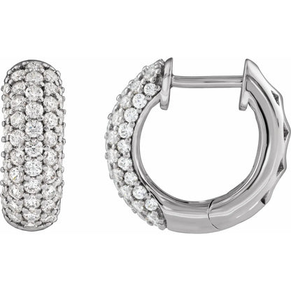 14K 1/2 CTW Lab-Grown Diamond Hoop Earrings