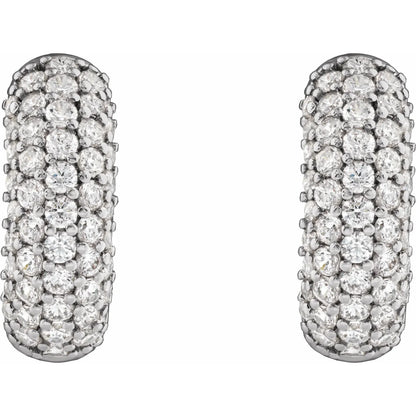 14K 1/2 CTW Lab-Grown Diamond Hoop Earrings