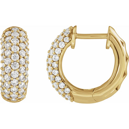 14K 1/2 CTW Lab-Grown Diamond Hoop Earrings