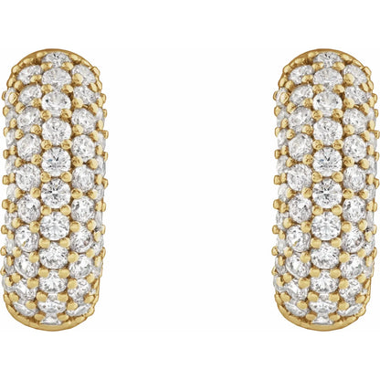 14K 1/2 CTW Lab-Grown Diamond Hoop Earrings