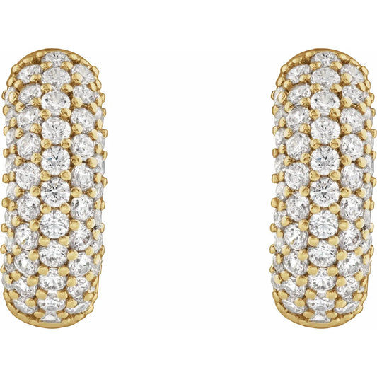 14K 1/2 CTW Lab-Grown Diamond Hoop Earrings