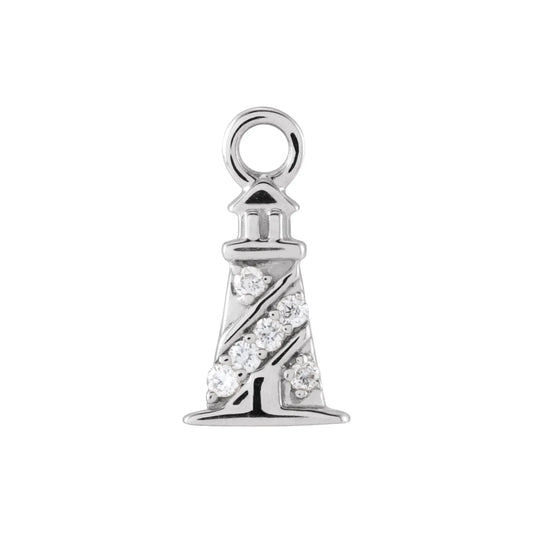 14K .02 CTW Natural Diamond Lighthouse Dangle