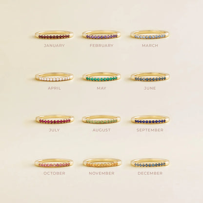 14K Birthstone Stackable Ring