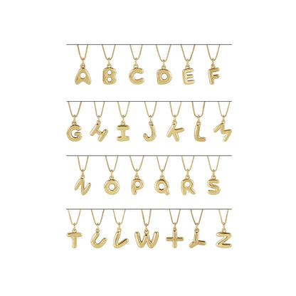 14K Bubble Initial Necklace
