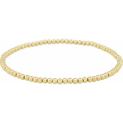 14K Yellow Gold-Filled Elastic Bead 6 1/2" Bracelet