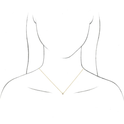 14K .06 CT Natural Diamond Solitaire 16-18" Necklace