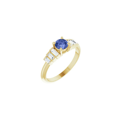 14K Natural Tanzanite & 1/3 CTW Natural Diamond Ring