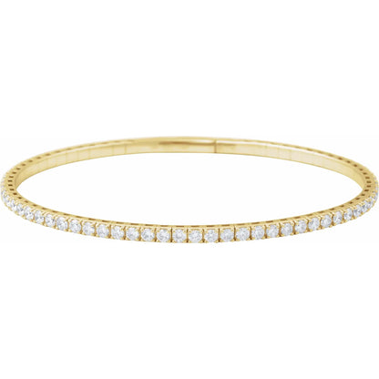 14K Fully Accented Flexible Bangle
