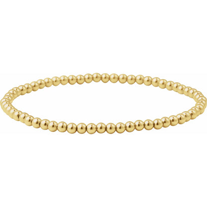14K Yellow Gold-Filled Elastic Bead 6 1/2" Bracelet