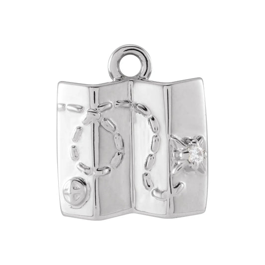 14K .006 CT Natural Diamond Map Dangle