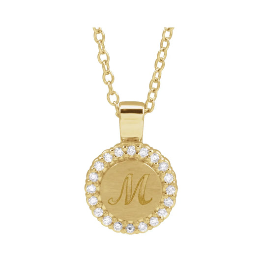 14K 1/8 CTW Natural Diamond Engravable 16-18" Necklace