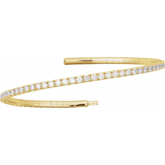 14K Fully Accented Flexible Bangle