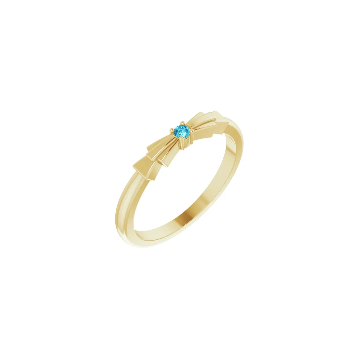 14K Natural Burst Stackable Ring