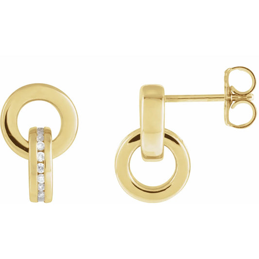 14K 1/6 CTW Natural Diamond Drop Earrings