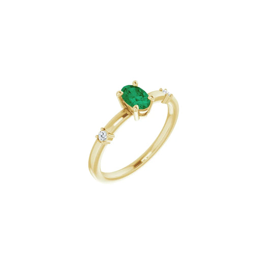 14K  & .05 CTW Natural Diamond Ring