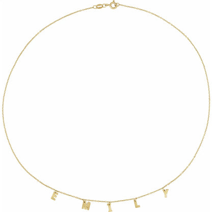 14K Personalized Letters Initial Necklace