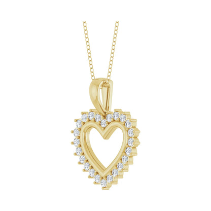 14K 1/3 CTW Natural Diamond Heart 16-18" Necklace
