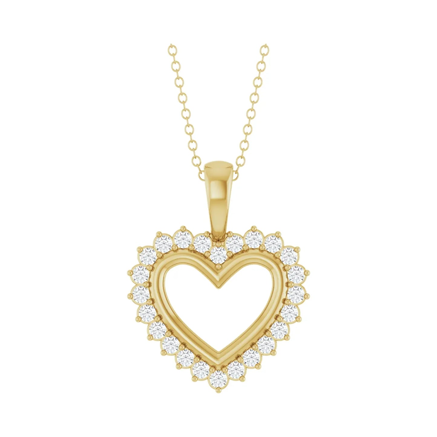 14K 1/3 CTW Natural Diamond Heart 16-18" Necklace