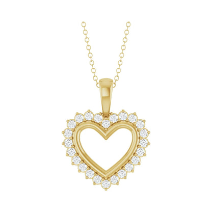 14K 1/3 CTW Natural Diamond Heart 16-18" Necklace