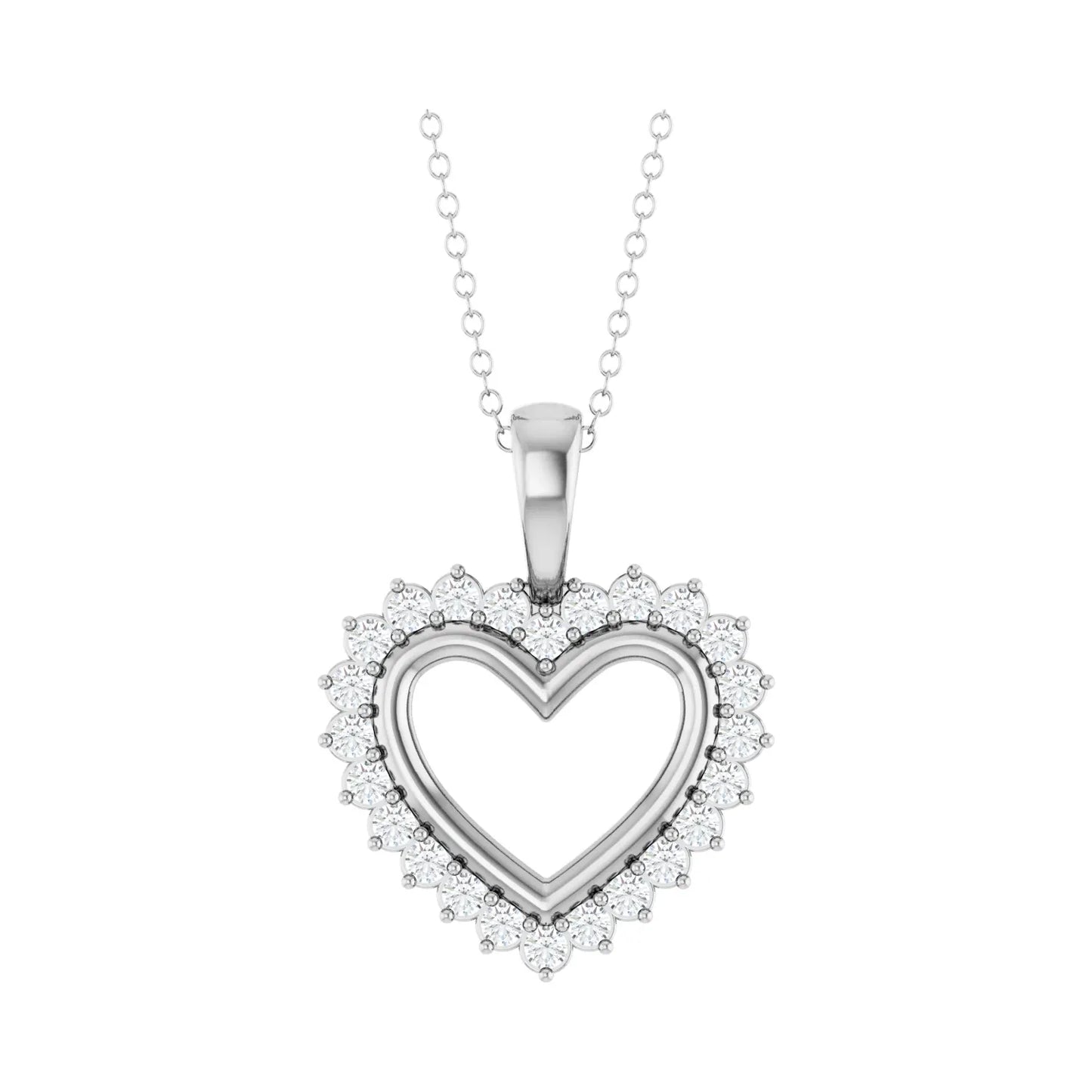 14K 1/3 CTW Natural Diamond Heart 16-18" Necklace