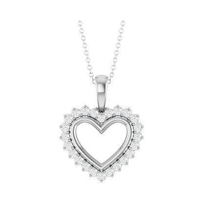 14K 1/3 CTW Natural Diamond Heart 16-18" Necklace