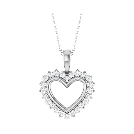 14K 1/3 CTW Natural Diamond Heart 16-18" Necklace