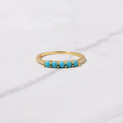 5 Stone Turquoise Ring