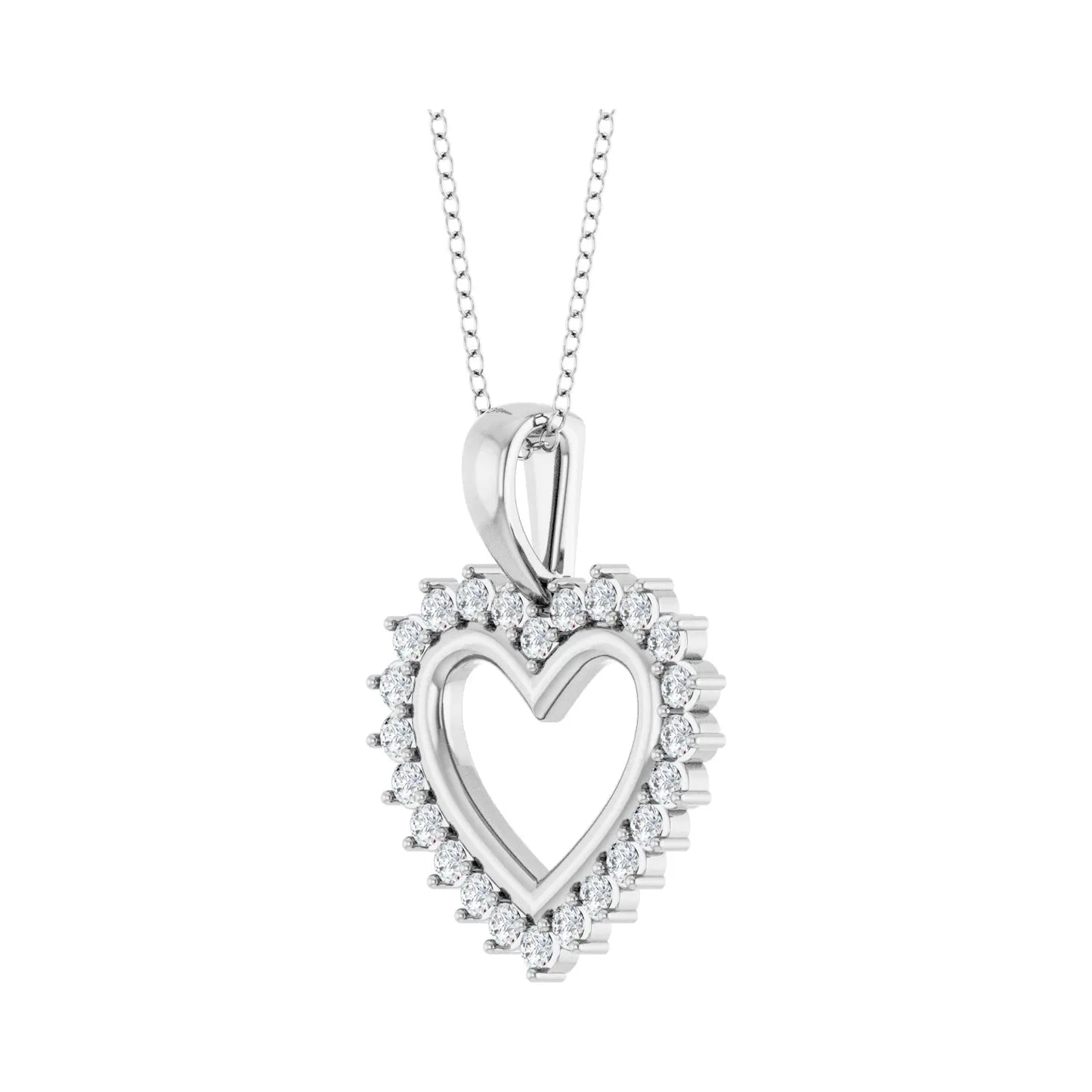 14K 1/3 CTW Natural Diamond Heart 16-18" Necklace