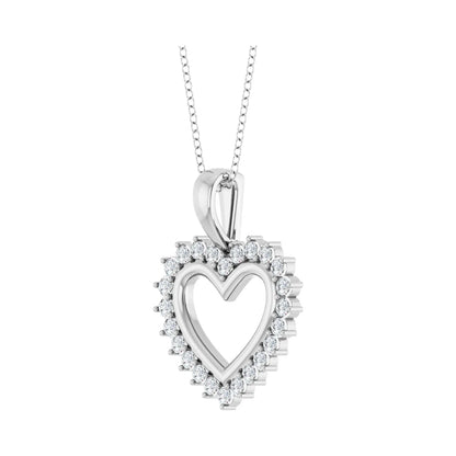 14K 1/3 CTW Natural Diamond Heart 16-18" Necklace
