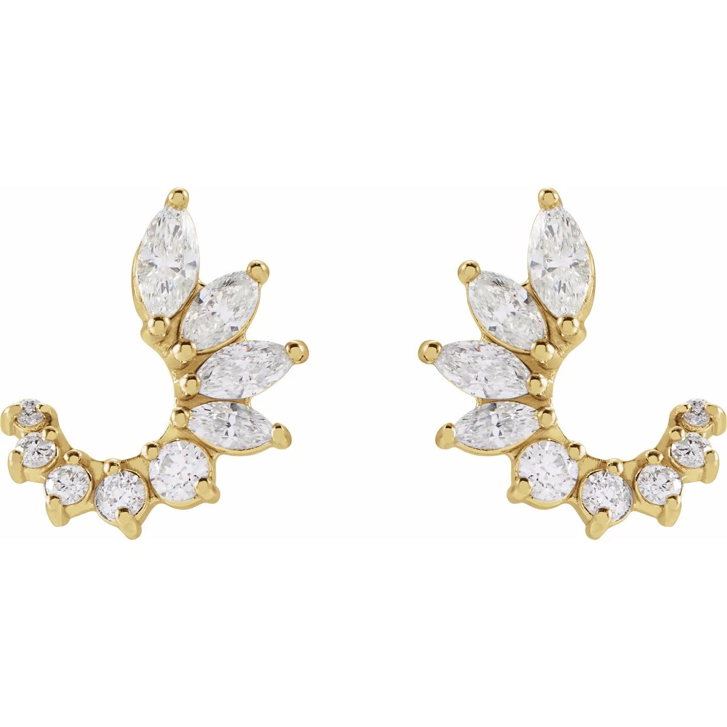 14K 1/2 CTW Natural Diamond Front-Back Earrings