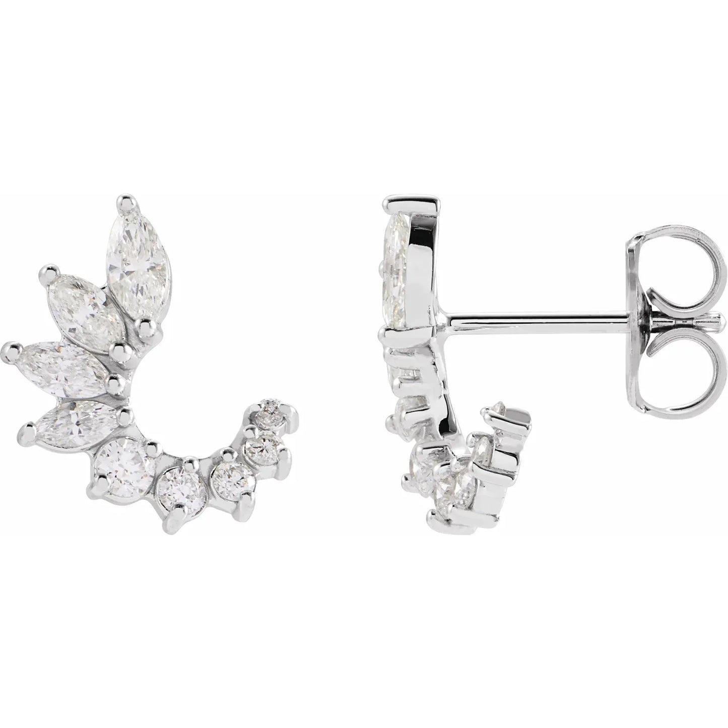 14K 1/2 CTW Natural Diamond Front-Back Earrings