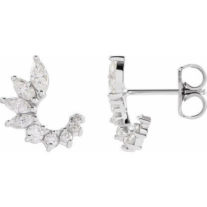 14K 1/2 CTW Natural Diamond Front-Back Earrings