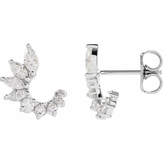14K 1/2 CTW Natural Diamond Front-Back Earrings