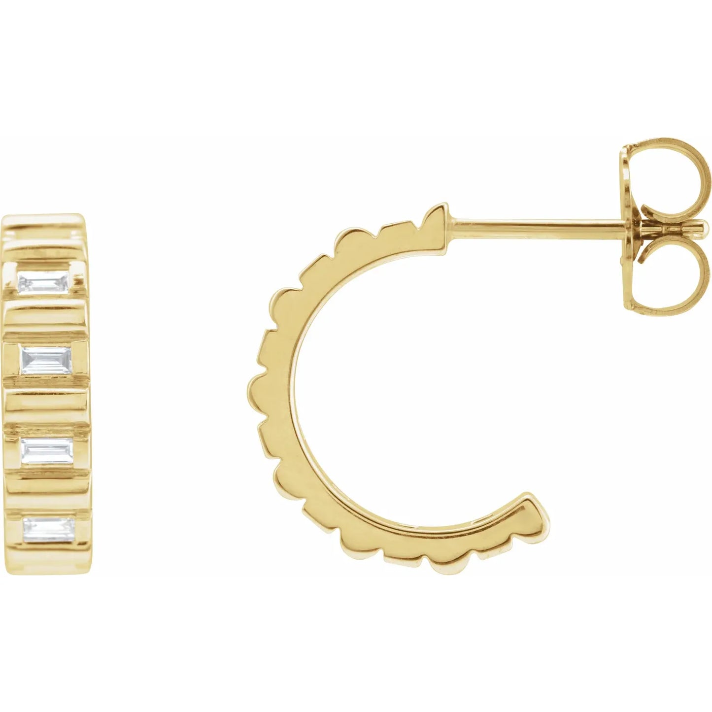 14K 1/5 CTW Natural Diamond 11.6 mm Hoop Earrings