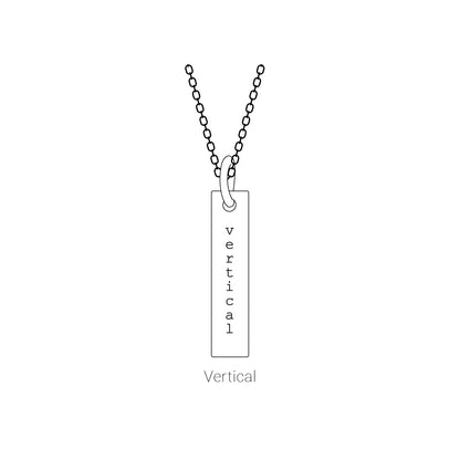 14K .0075 CTW Natural Diamond Engravable Bar 18" Necklace Mounting