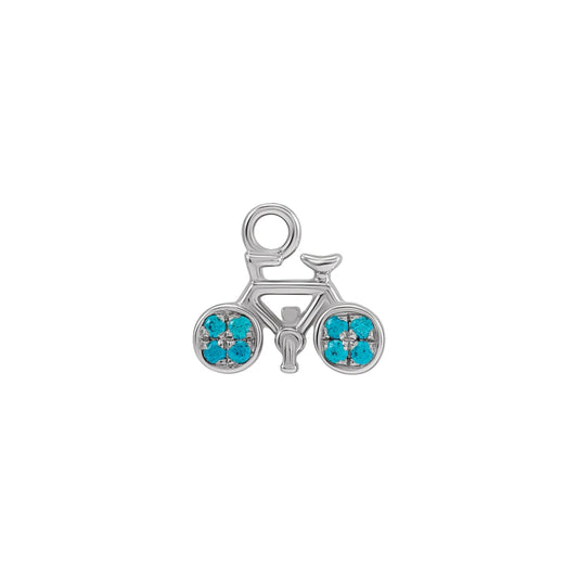 14K Natural Swiss Blue Topaz Bicycle Dangle