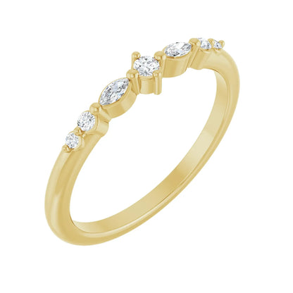 14K 1/8 CTW Natural Diamond Stackable Ring