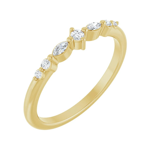 14K 1/8 CTW Natural Diamond Stackable Ring