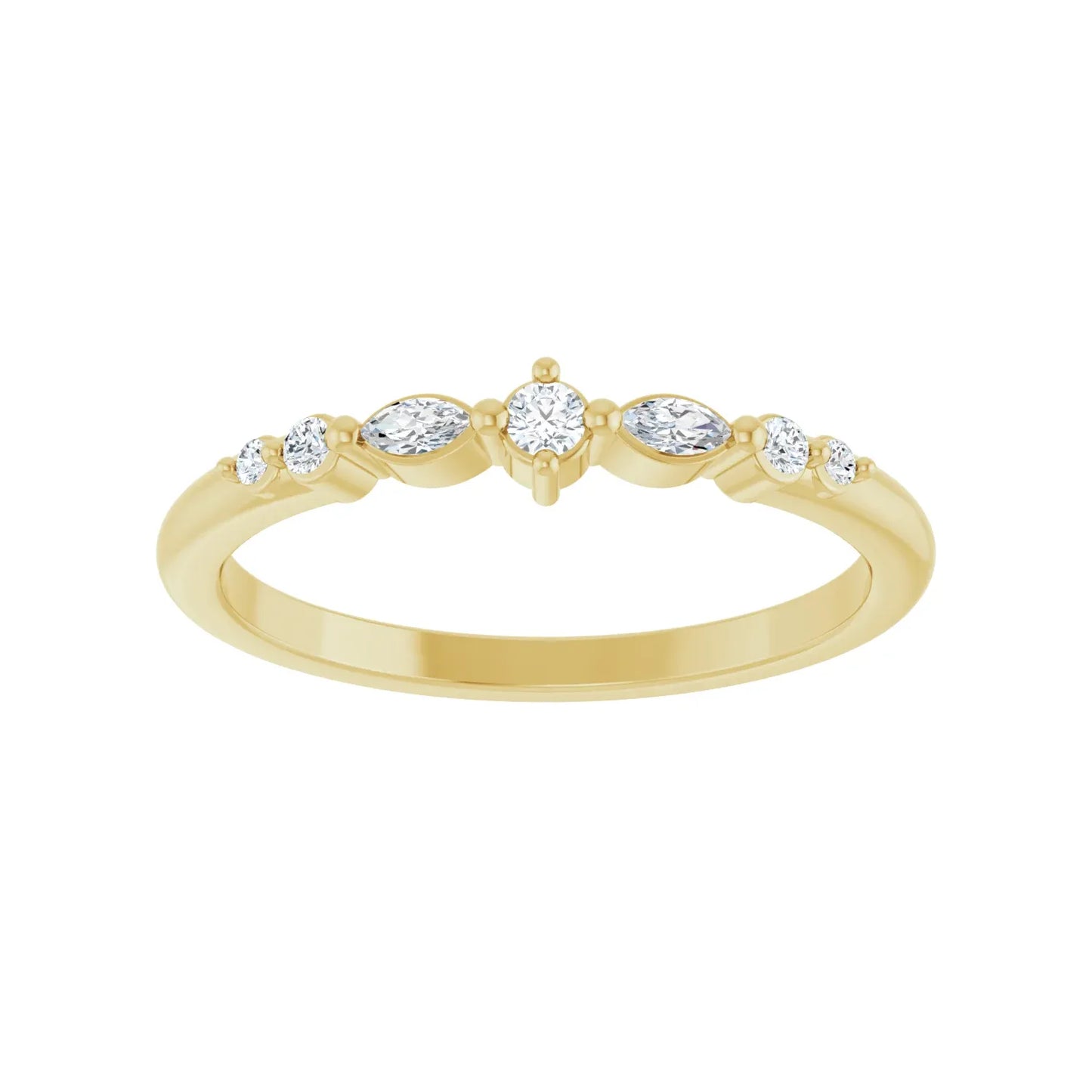 14K 1/8 CTW Natural Diamond Stackable Ring