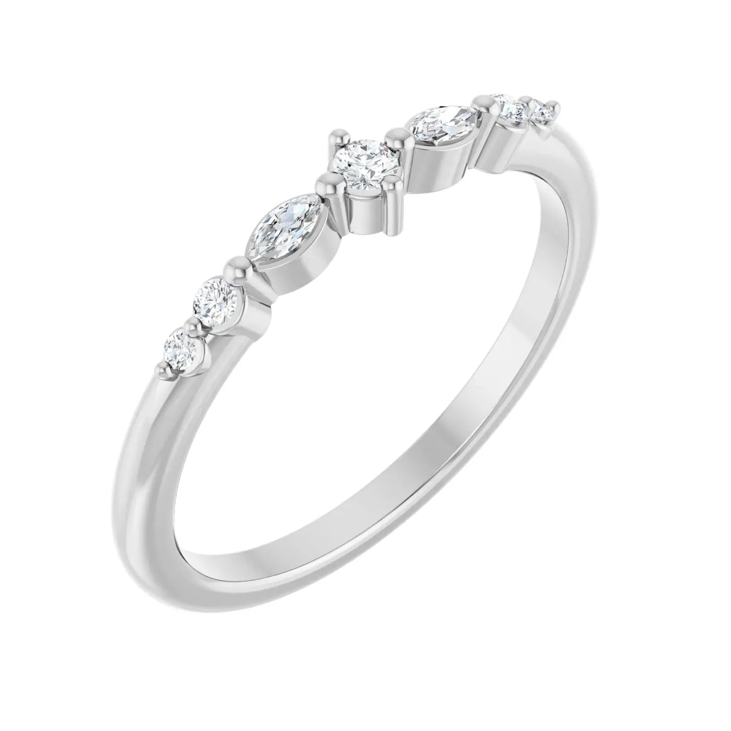14K 1/8 CTW Natural Diamond Stackable Ring