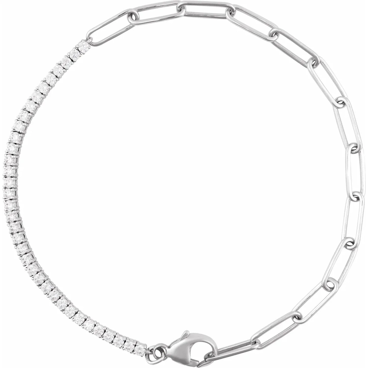 14K 1 CTW Natural Diamond Line 7" Bracelet