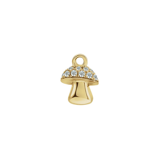 14K .06 CTW Natural Diamond Mushroom Dangle