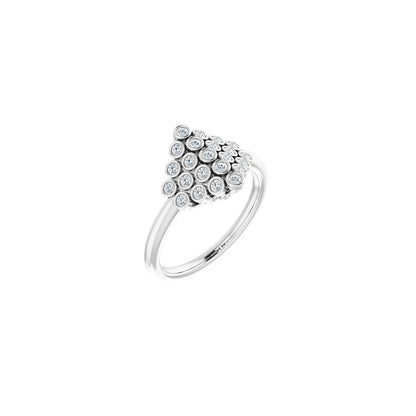 14K 1/3 CTW Natural Diamond Bezel-Set Cluster Ring