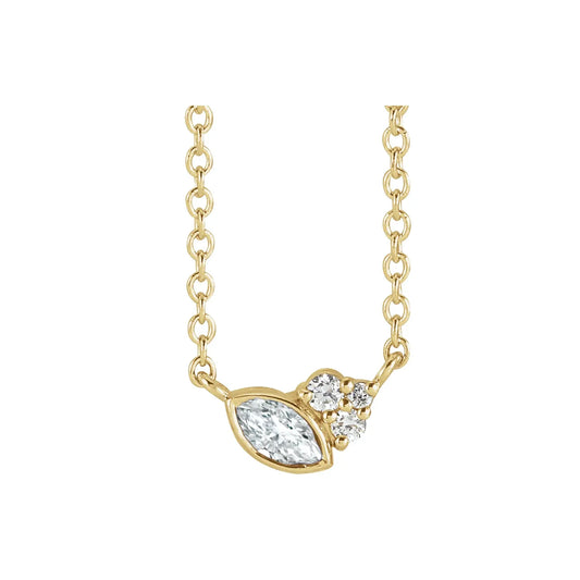 14K 1/10 CTW Natural Diamond 16" Necklace