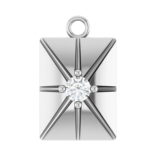 14K .03 CT Natural Diamond Starburst Dangle